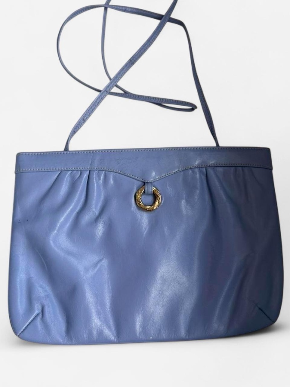60’s/70’s Vintage Morris Moskowitz Soft Blue Genuine Leather Crossbody/Clutch